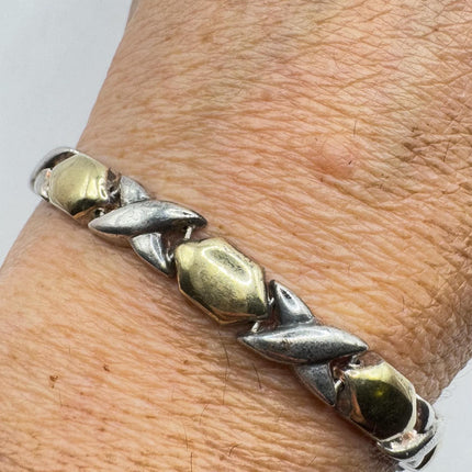 Vintage XO Gold Tennis Bracelet Infinity Hugs and Kisses Golden 925 Sterling Silver Stacking Layered Wedding Prom Jewelry