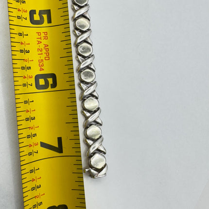 Vintage XO Tennis Bracelet Infinity Hugs and Kisses Golden 925 Sterling Silver Stacking Layered Wedding Prom Jewelry