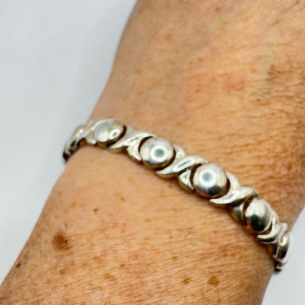 Vintage XO Tennis Bracelet Infinity Hugs and Kisses 925 Sterling Silver Stacking Layered Wedding Prom Jewelry