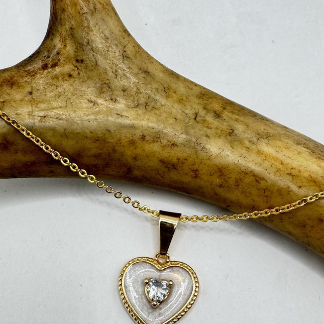 Vintage Gold Cameo Pendant | Heart BlueMother Child Prayer Charm |Gold Filled Chain Necklace