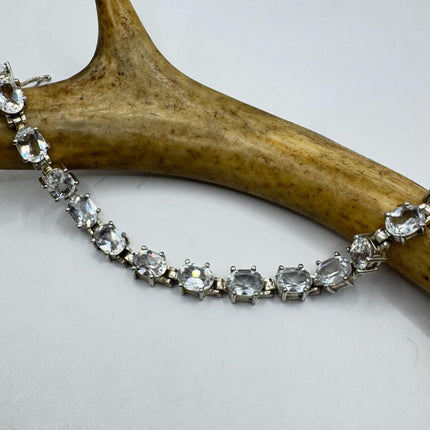 vintage quartz bracelet Gemstone Set in 925 Sterling Retro Silver