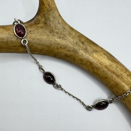 Vintage Garnet Station Bracelet