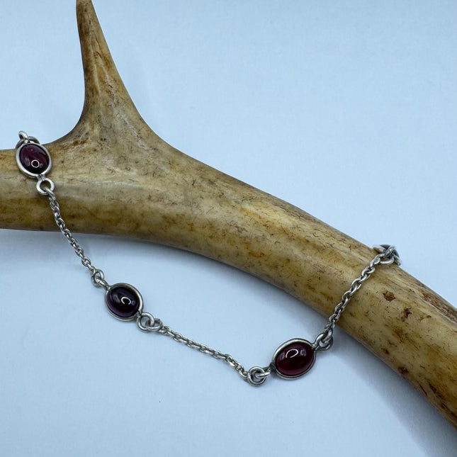Vintage Garnet Station Bracelet