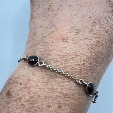 Vintage Garnet Station Bracelet