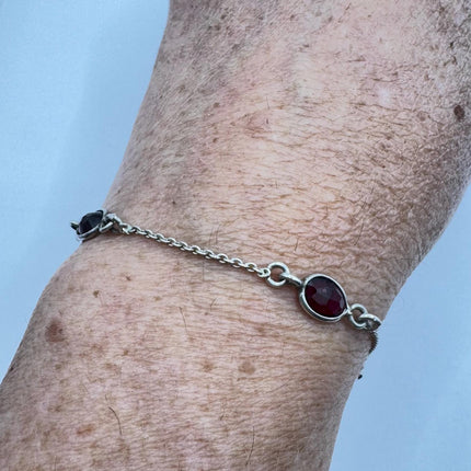 Vintage Garnet Station Bracelet