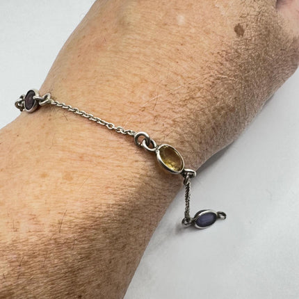 Vintage Mixed Gemstone Station Bracelet