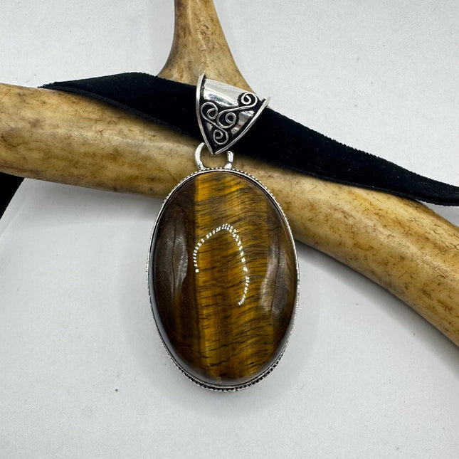 vintage tiger’s eye choker Silver, White Bronze, Tigers Eye,Antique Design, Boho Necklace
