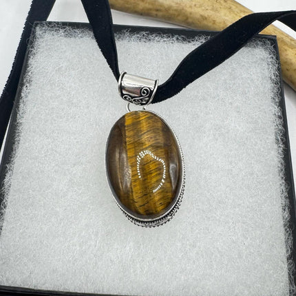 vintage tiger’s eye choker Silver, White Bronze, Tigers Eye,Antique Design, Boho Necklace