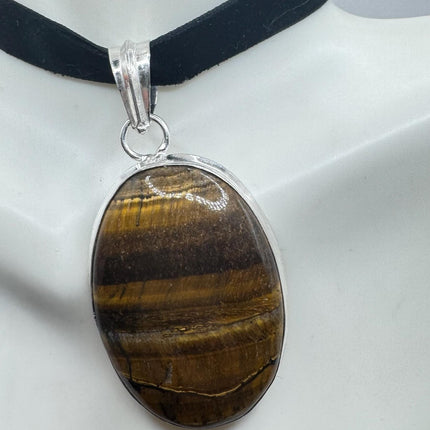 vintage tiger’s eye choker Silver, White Bronze, Tigers Eye,Antique Design, Boho Necklace