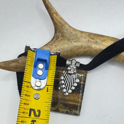 vintage tiger’s eye choker Silver, White Bronze, Tigers Eye,Antique Design, Boho Necklace