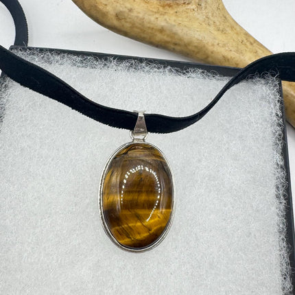 vintage tiger’s eye choker Silver, White Bronze, Tigers Eye,Antique Design, Boho Necklace