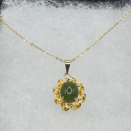 Vintage Jade Gold Filled Necklace - Lucky Everyday Minimal