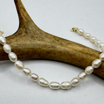 Vintage Pearl Gold Silver Tennis Bracelet