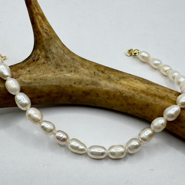 Vintage Pearl Gold Silver Tennis Bracelet