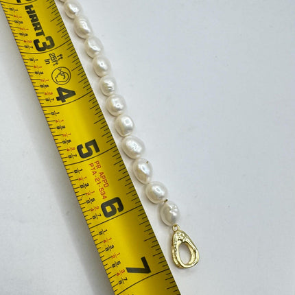 Vintage Pearl Gold Silver Tennis Bracelet