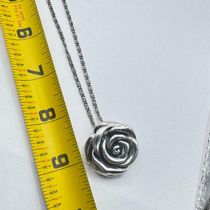 Vintage Rose flower Pendant Necklace