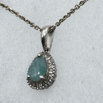 Vintage Green Emerald Boho Silver Choker Necklace - Antique Style Design