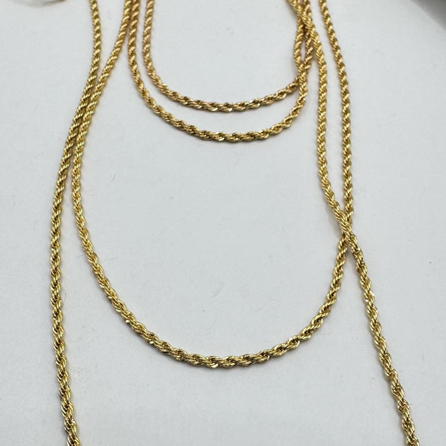 Gold Rope Chain Link Necklace