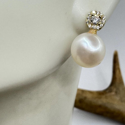 Vintage Silver Earrings | Deco White Pearl 925 Sterling Silver Chain Earrings