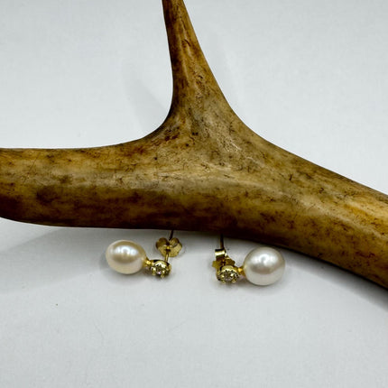 Vintage Silver Earrings | Deco White Pearl 925 Sterling Silver Chain Earrings
