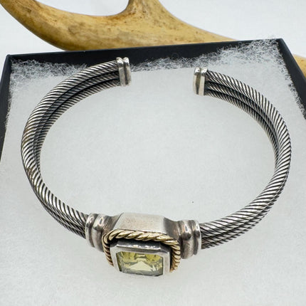 Vintage Golden citrineGemstone Cuff Bracelet