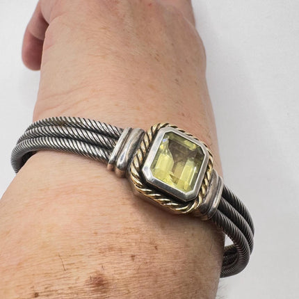 Vintage Golden citrineGemstone Cuff Bracelet