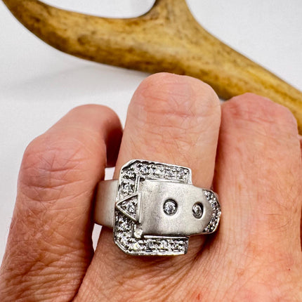 Vintage Silver Buckle Ring
