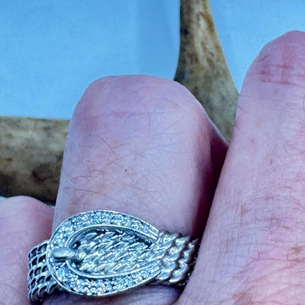 Vintage Silver Buckle Ring