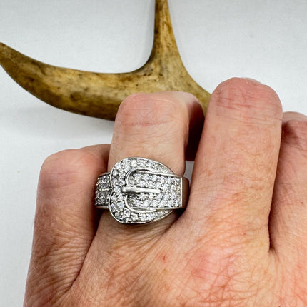 Vintage Silver Buckle Ring