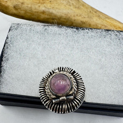 Vintage Silver Ring | Celtic Knot Poison Pillbox Locket Style Ring | 925 Sterling Silver Band and Heart Detail | Unique Gift Statement Ring