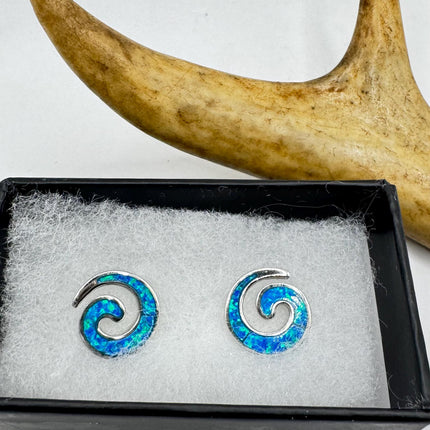 Swirl Stud Silver Earrings