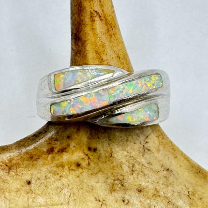 Vintage Fire Opal Tiny Stacking Promise Ring - 925 Sterling Silver Band Minimalist Jewelry for Prom Wedding or Everyday Ring