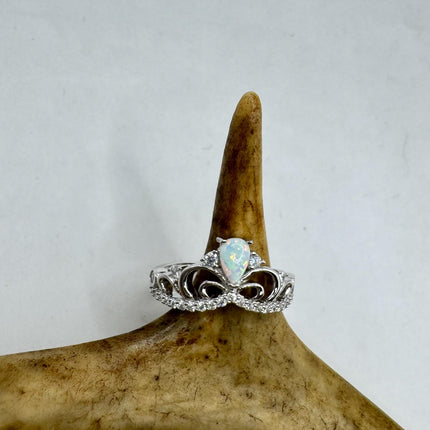 Vintage Fire Opal Tiny Stacking Promise Ring - 925 Sterling Silver Band Minimalist Jewelry for Prom Wedding or Everyday Ring