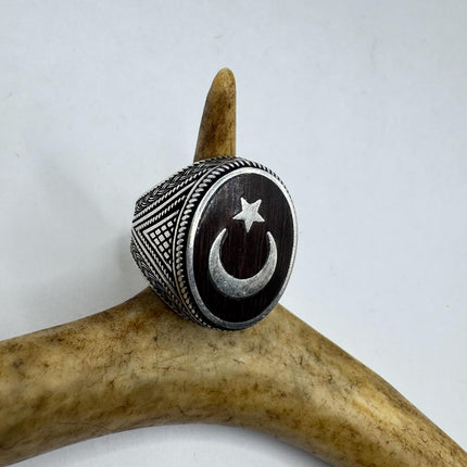 Vintage Black Onyx Mens Ring 925 Sterling Silver Band Deco Antique Cocktail Statement ring