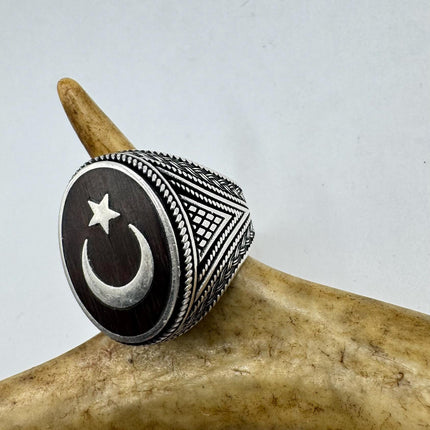 Vintage Black Onyx Mens Ring 925 Sterling Silver Band Deco Antique Cocktail Statement ring