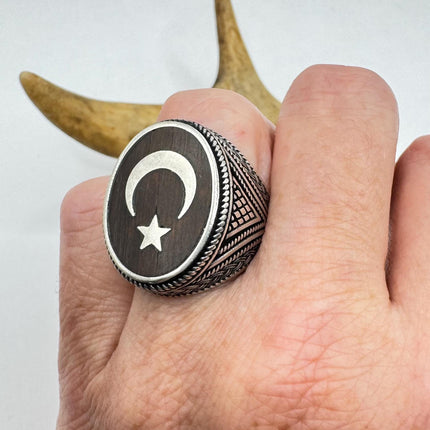 Vintage Black Onyx Mens Ring 925 Sterling Silver Band Deco Antique Cocktail Statement ring