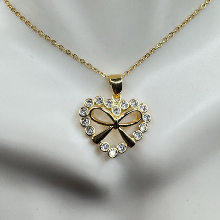 Vintage White Enamel Heart Pendant