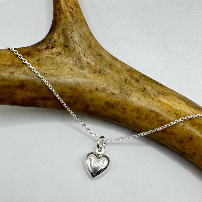 Vintage Tiny Mini Floating Heart Necklace Dainty 925 Sterling Silver Chain, Delicate Design laird stacking look