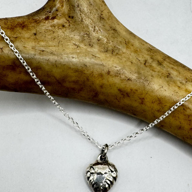 Vintage Tiny Mini Floating Heart Necklace Dainty 925 Sterling Silver Chain, Delicate Design laird stacking look