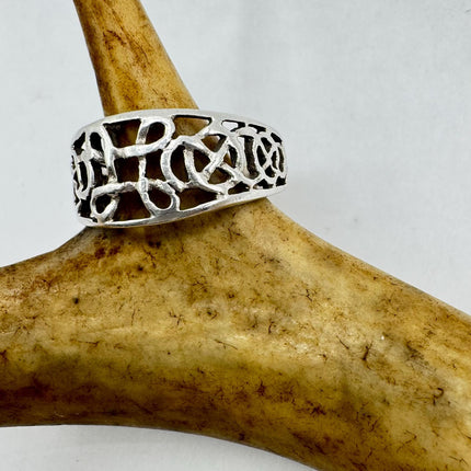 Vintage Silver Ring |Celtic Boho Statement Ring 925 Sterling Silver Band