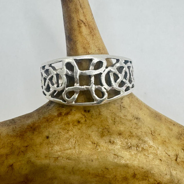 Vintage Silver Ring |Celtic Boho Statement Ring 925 Sterling Silver Band
