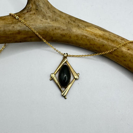 Vintage Jade Gold Filled Necklace - Lucky Everyday Minimal