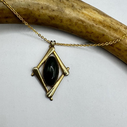 Vintage Jade Gold Filled Necklace - Lucky Everyday Minimal