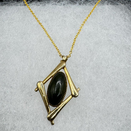 Vintage Jade Gold Filled Necklace - Lucky Everyday Minimal