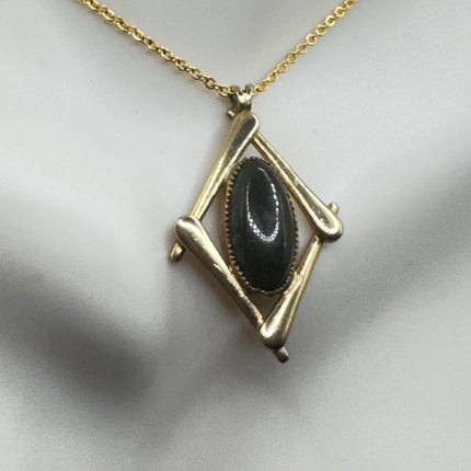 Vintage Jade Gold Filled Necklace - Lucky Everyday Minimal