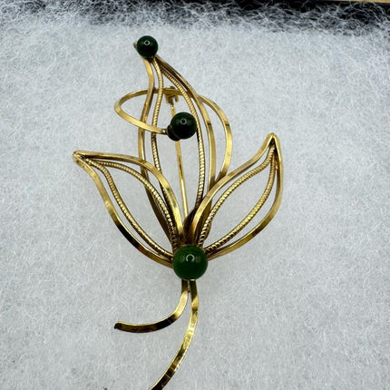 Vintage Gold Filled Scarab Brooch with Tigers Eye 14K Gold Pin Genuine Gemstone Unique Jewelry