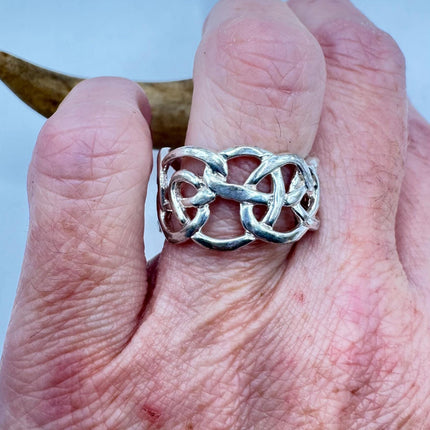 Vintage Silver Ring |Celtic Boho Statement Wedding Band Ring 925 Sterling Silver Band