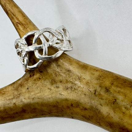 Vintage Silver Ring |Celtic Boho Statement Wedding Band Ring 925 Sterling Silver Band