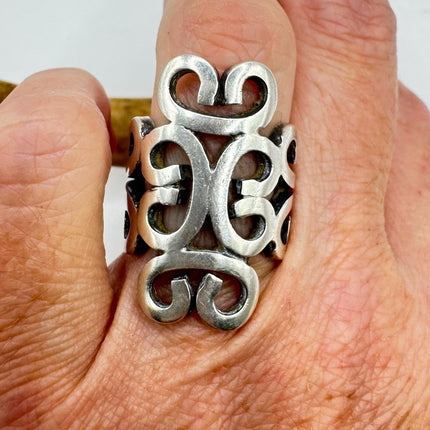 Vintage Silver Ring |Celtic Boho Statement Wedding Band Ring 925 Sterling Silver Band
