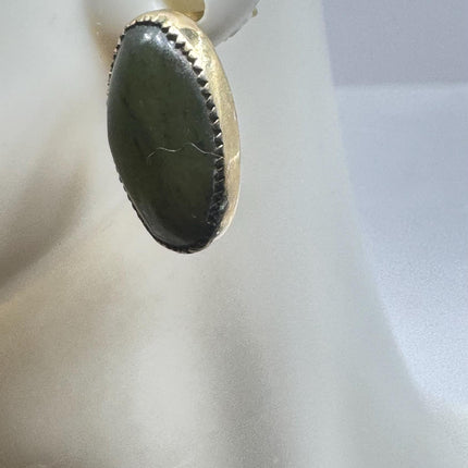 Vintage Green Jade Gold Earrings